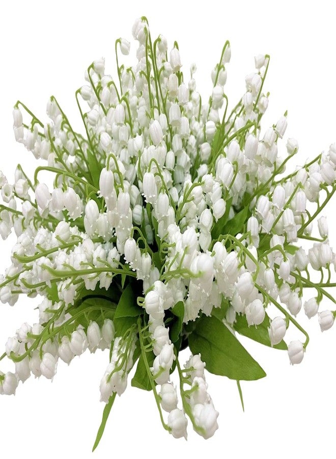 LebriTamFa Artificial Lily of The Valley Flowers Arrangement Bundle for Wedding Bouquet Home Decor Garden Decoration White Wedding Artificial Flowers (White, 6) - Image 1
